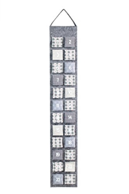 Heitmann Deco 91562 Adventskalender aus Filz zum Befüllen, grau, Stoff, 39 x 23 x 3,5 cm -
