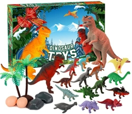 ANOTION Adventskalender 2021, Dinosaurier Adventskalender für Kinder, Weihnachtsferien 24 Tage Countdown Kalender Spielzeug Adventskalender Weihnachtsüberraschungsgeschenk für Jungen Mädchen Teens - 1