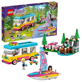 LEGO 41681 Friends Wohnmobil- und Segelbootausflug, Camping Spielzeug mit Wohnmobil und Boot - 1