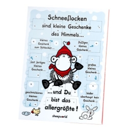 Sheepworld Adventskalender Schneeflocke, (75 g)