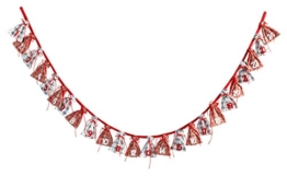 Heitmann Deco 91564 Adventskalender-Girlande mit Geschenkbeuteln, Länge 180 cm, Stoff, rot / grau, 25 x 25 x 4 cm -