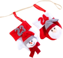 infactory Adventskalender-Girlande mit 24 Nikolaus-Handschühchen -