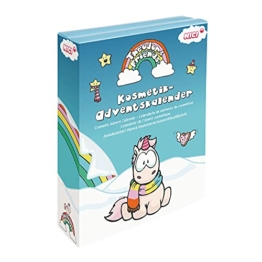 NICI 42358 Kosmetik Adventskalender Einhorn Theodor and Friends – Einhorn Adventskalender Mädchen ab 3 Jahren – Weihnachtskalender Kinder – Schmink & Schmuck Adventskalender mit tollen Geschenken - 1