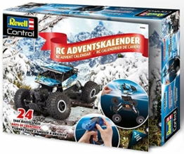 Revell 1026 Adventskalender RC Crawler, mit Fernsteuerung und Batterien in 24 Tagen zum selbstgebauten, ferngesteuerten Auto, Blau - 1